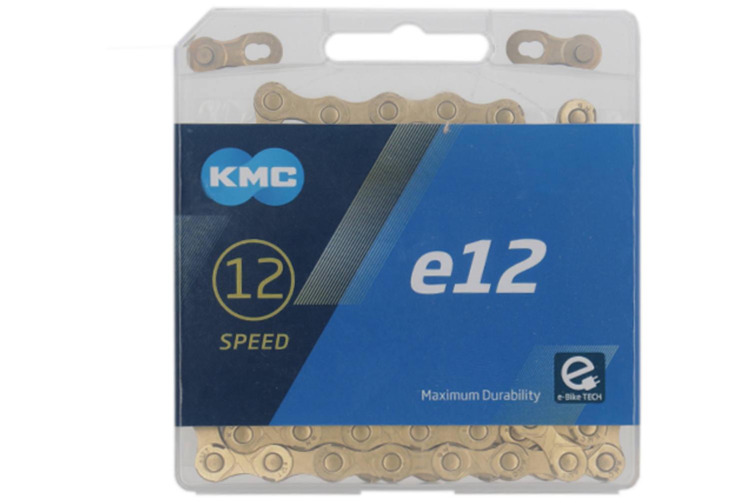KMC Ketting e12 ti-n goud 130l 12sp + missinglink - BE12TTI30