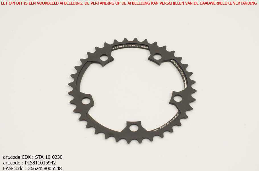 Specialites TA Chainring nerius 11sp Campa Compact bcd110 42t inner antraciet - PL58110159-42