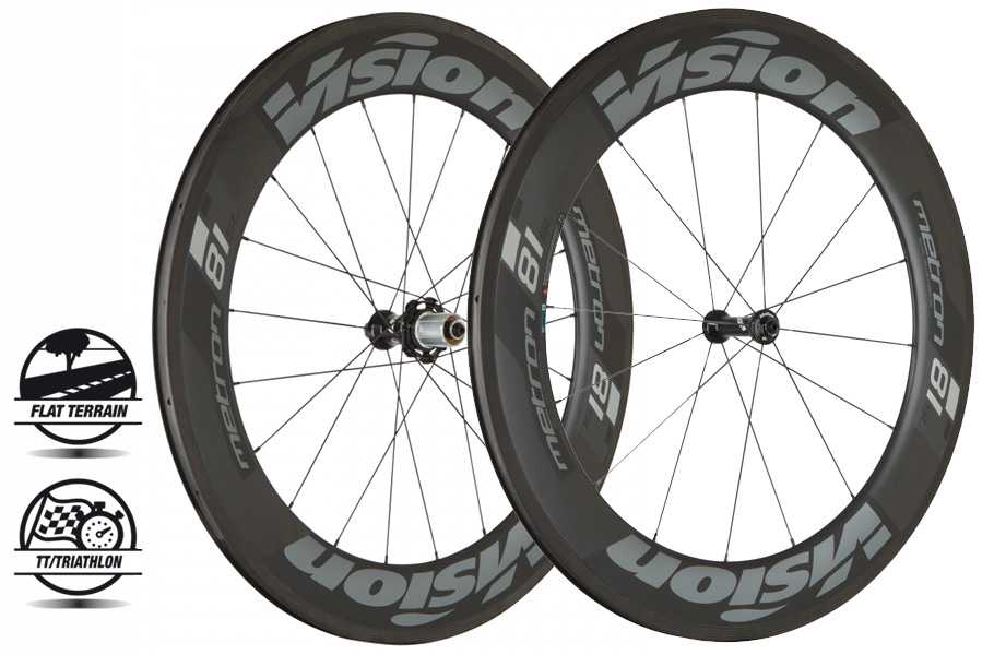 Vision Roues metron 81 sl rb shimano 11 tubeless ready clincher a9 carbon/grijs - 710-0020191032